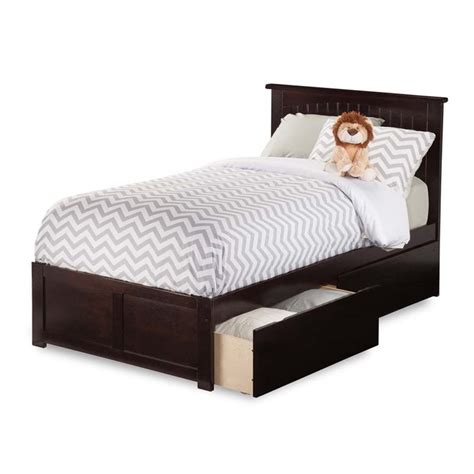 espresso twin bed with storage